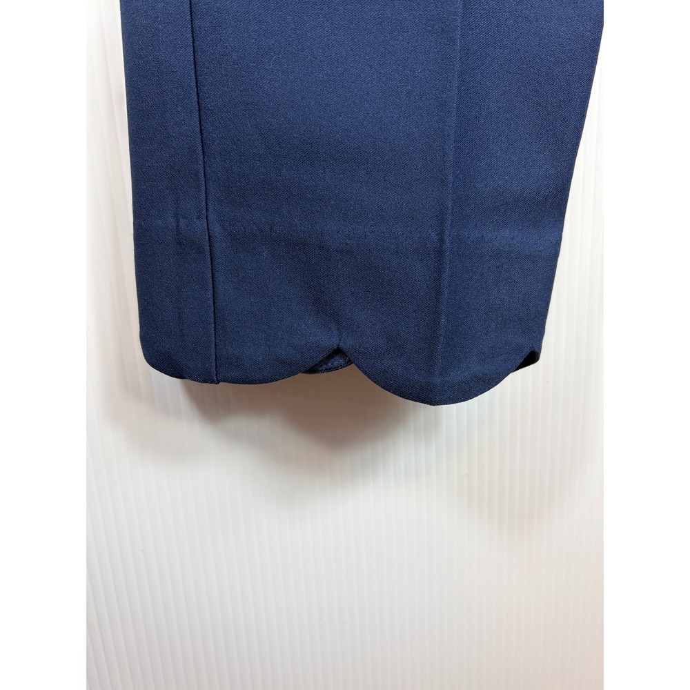Anthony's Resort Wear Navy Crop Pants Scallop Hem Stretch Preppy Coastal Size 10 - Picture 4 of 12